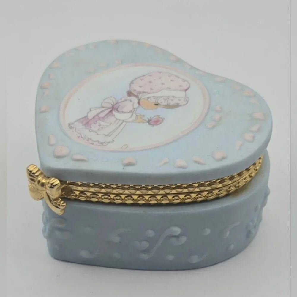 1996 Precious Moments Heart Shape Jewelry / Trinket Box